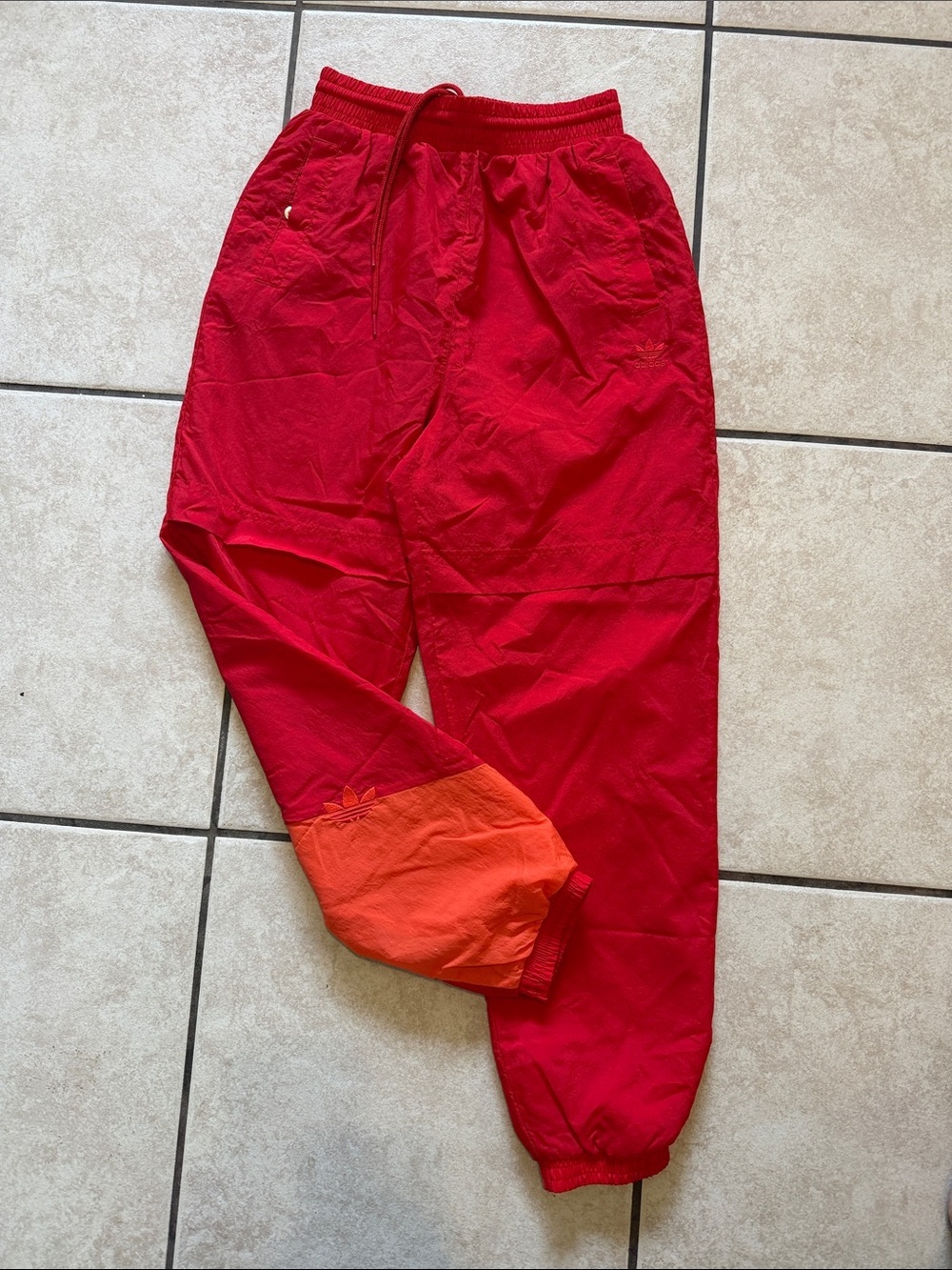 adidas Red Athletic pants with White Logo